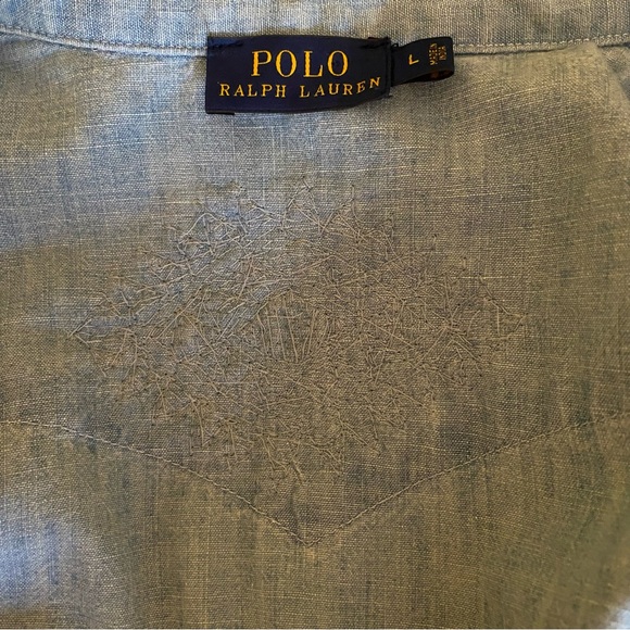 Polo RL L hand beaded snap button denim shirt - Picture 7 of 9